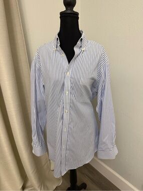 Jos A. Bank Classic Blue & White Stripe Button-Down Shirt for Men